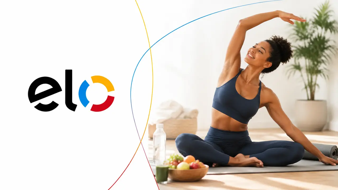 Corpo e Mente Elo: serviços, limites e como usar 2 Corpo e Mente Elo com mulher praticando alongamento e alimentação saudável