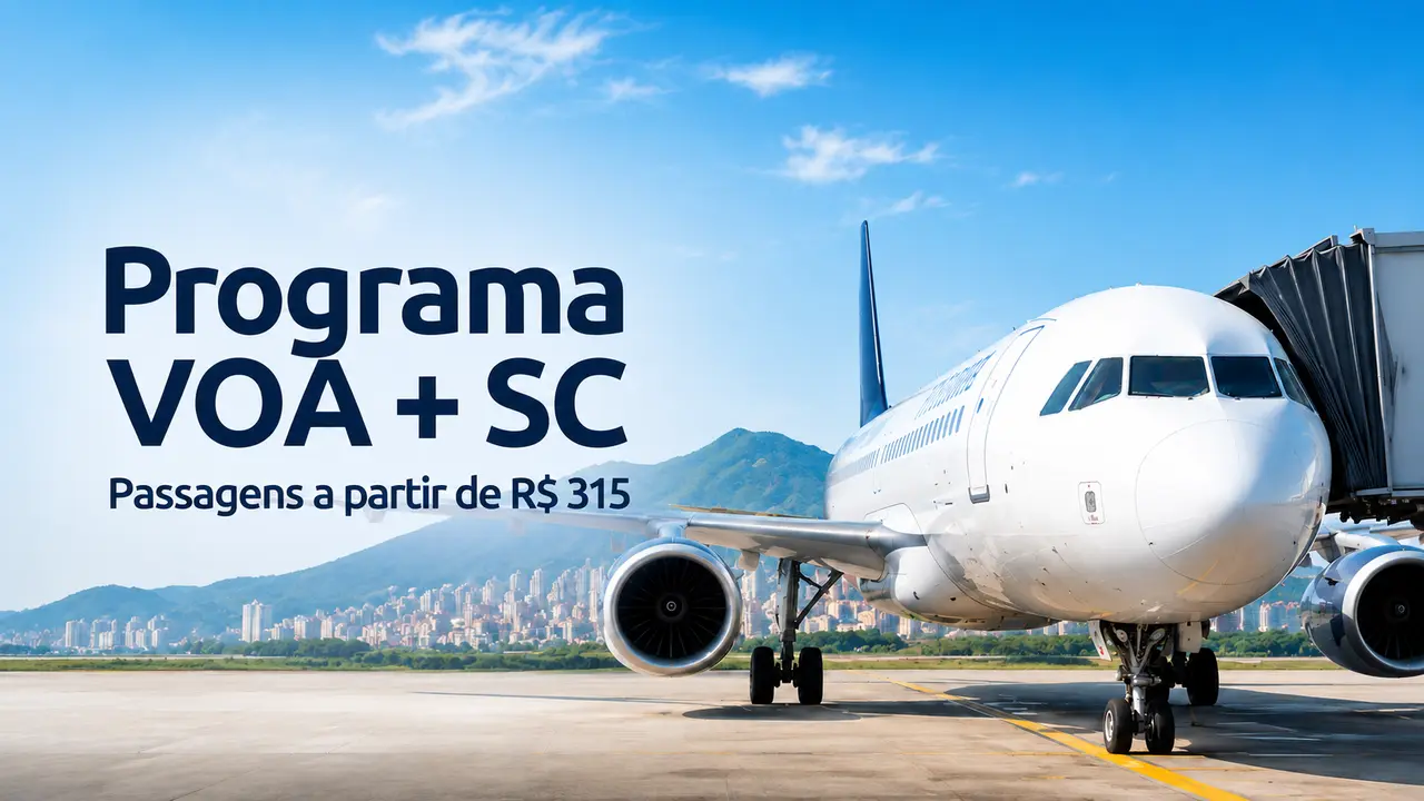 Programa VOA + SC terá passagens a partir de R$ 315 e voos da Azul Conecta em até 90 dias