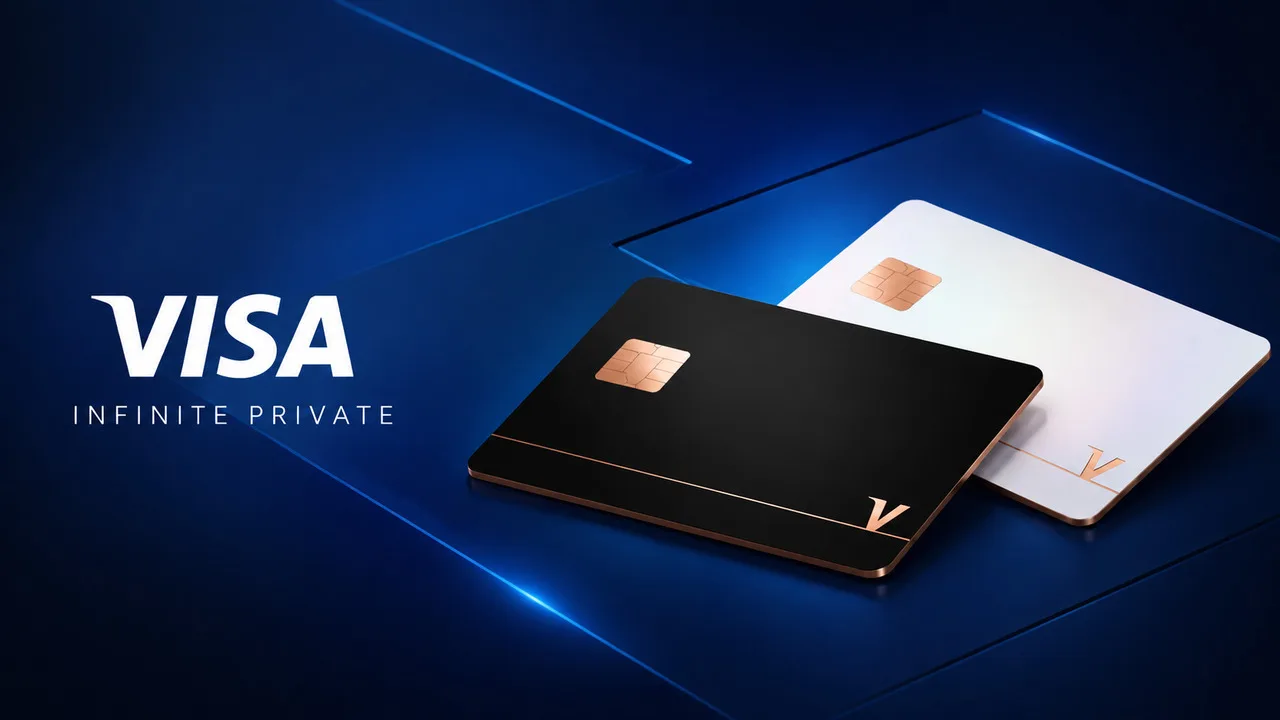 Cartões Visa Infinite Private nas cores preta e branca