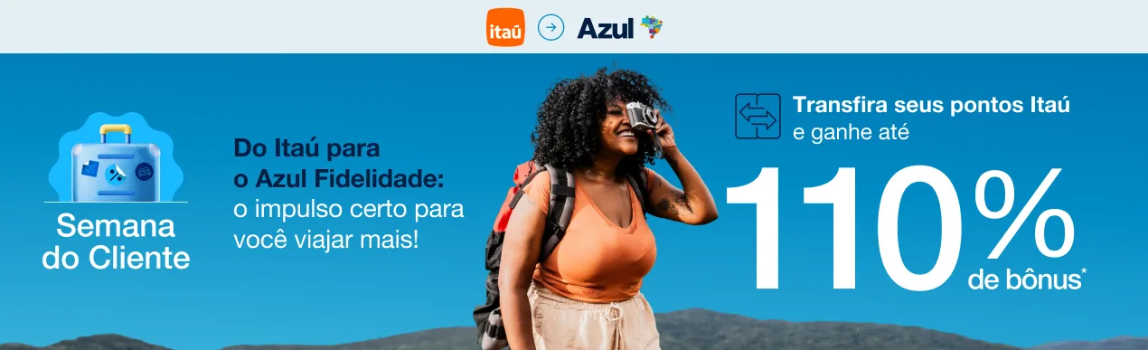 Azul 110% de bônus Itaú