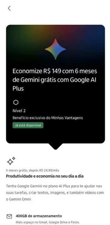 Itaú Google Gemini grátis