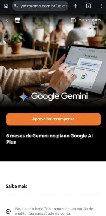 Itaú Google Gemini grátis