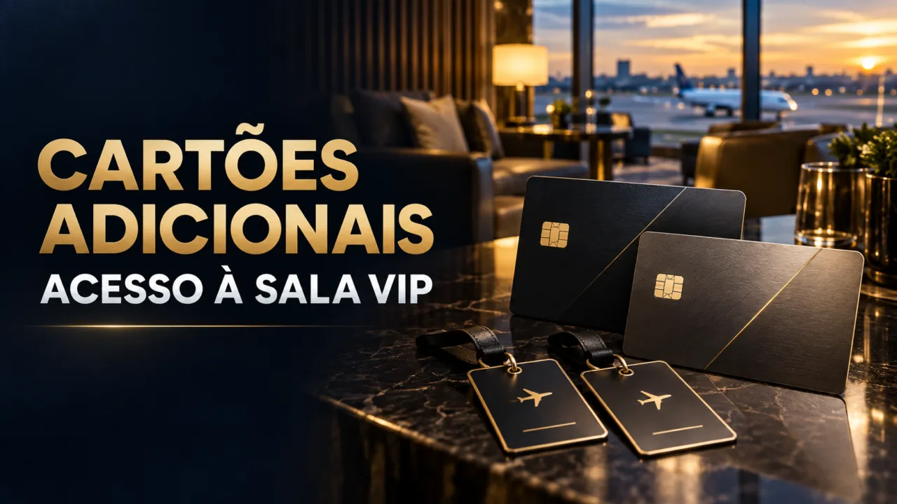Cartões com sala VIP para adicionais: acesso próprio ou franquia compartilhada 10 Cartões adicionais com acesso à sala VIP