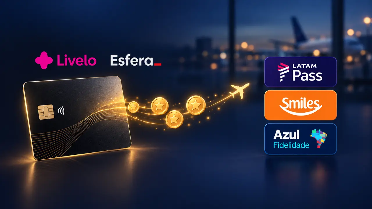 Comparação entre comprar pontos e transferir pontos do cartão para LATAM Pass, Smiles e Azul Fidelidade