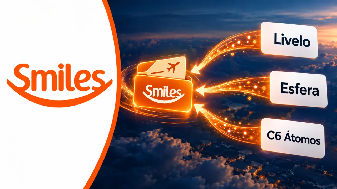 Transferência de pontos Livelo, Esfera e C6 Átomos para a Smiles