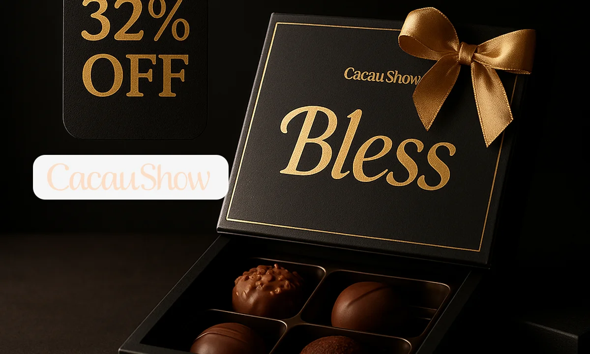 Cacau Show: Até 32% OFF em 1 Caixa Bombons Bless 160g 8 Cacau Show: Até 32% OFF em 1 Caixa Bombons Bless 160g