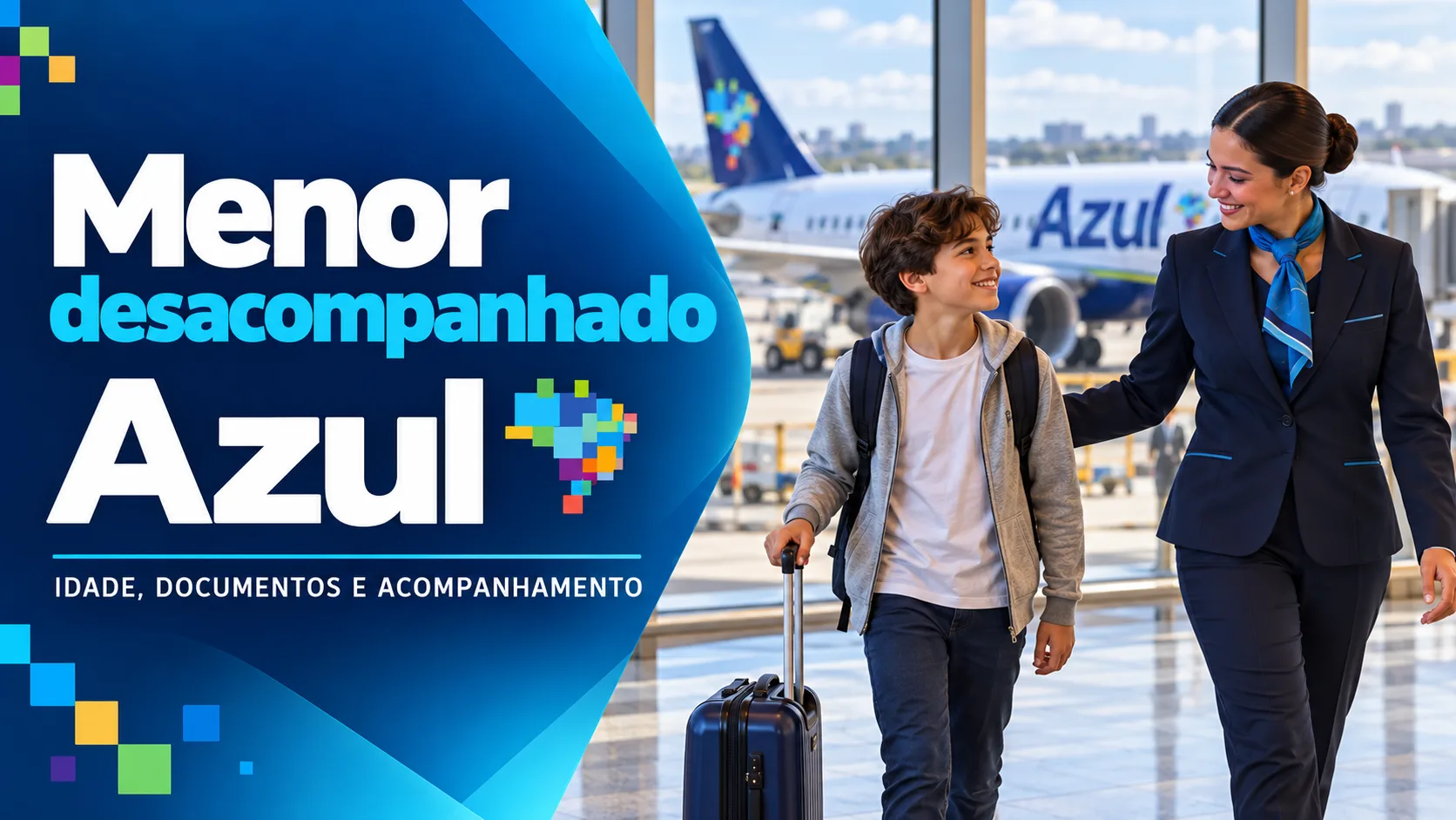 Menor desacompanhado Azul: idade, taxas, documentos e regras de conexão
